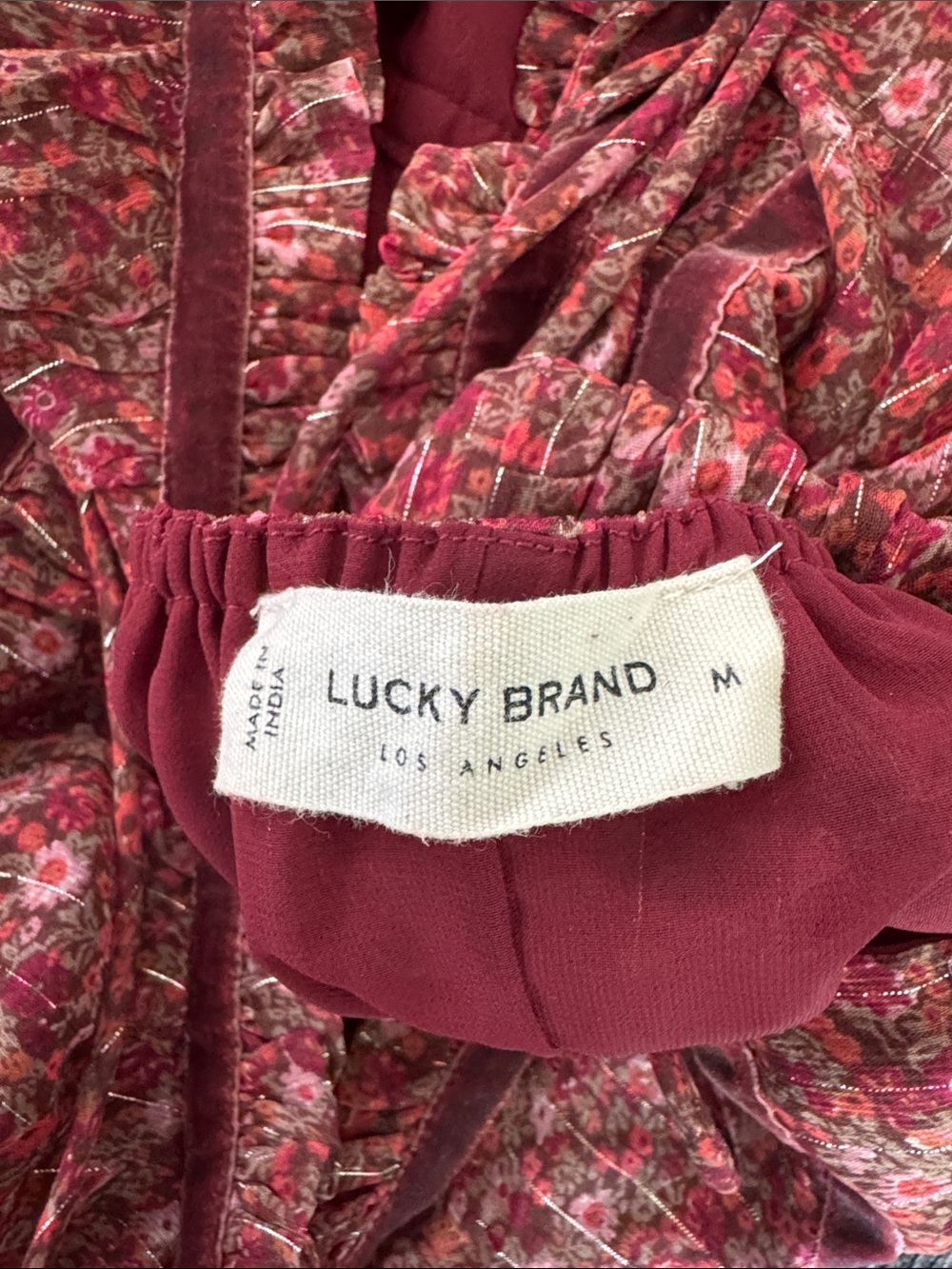 Lucky Brand Adjustable Spaghetti-Strap Floral Midi Dress - Picture 5 of 7